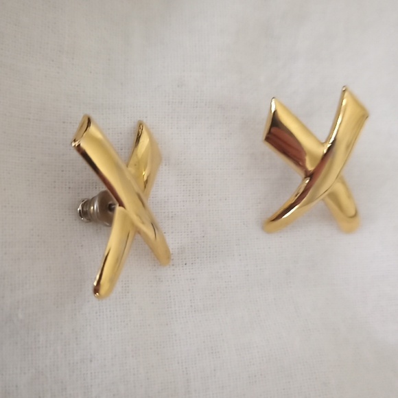 PALOMA PICASSO Leather  "X" Shoulder Bag + Belt SET black gold + BONUS earrings - Picture 6 of 10